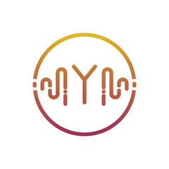 Music with latter y logo design creative concept