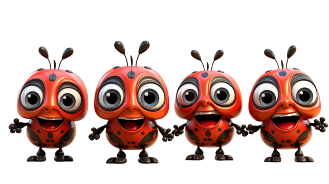 Ladybug Cartoon Set - Powered by Adobe