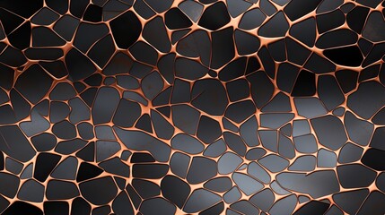 Photorealistic image of hammered copper and gray and black patina in an abstract seamless pattern - obrazy, fototapety, plakaty