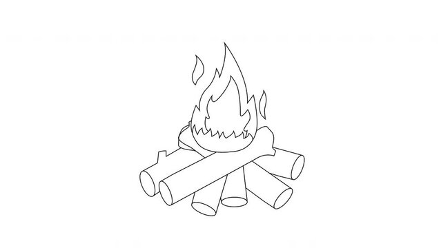Animated sketch of the campfire icon