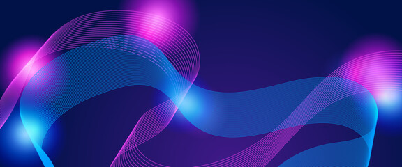 Purple violet and blue vector abstract line modern tech on neon background. Suit for poster, banner, brochure, corporate, website