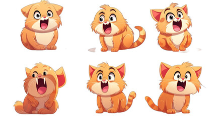 Fototapeta premium set cat cartoon isolated on white