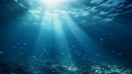 Fototapeta na wymiar Underwater background with water bubble, blue background