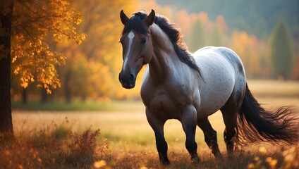 beautiful horse nature. generative AI