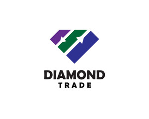 arrow trade statistic diamond logo icon symbol design template illustration inspiration