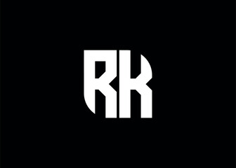 Monogram Letter RK Logo Design vector template