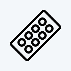 Icon Pills Strip. suitable for education symbol. line style. simple design editable. design template vector. simple illustration