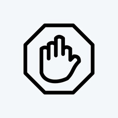 Icon Stop Hand. suitable for building symbol. line style. simple design editable. design template vector. simple illustration