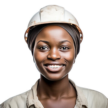 portrait of a vlack woman construction worker