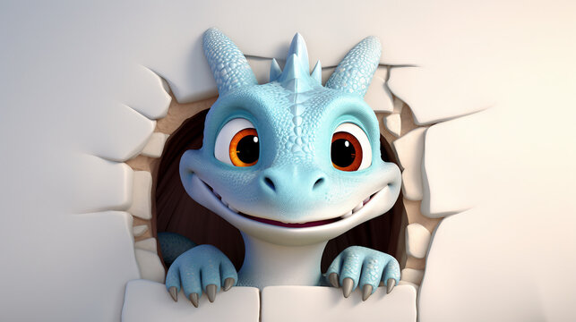 Cute baby gragon cartoon