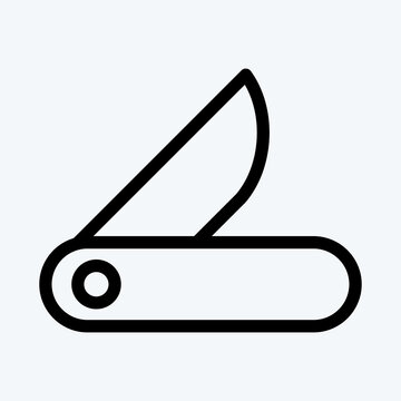 recommend clip art: Icon Clasp-Knife. suitable for education symbol. line style. simple design editable. design template vector. simple illustration
