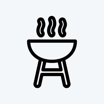 recommend clip art: Icon Grill. suitable for education symbol. line style. simple design editable. design template vector. simple illustration