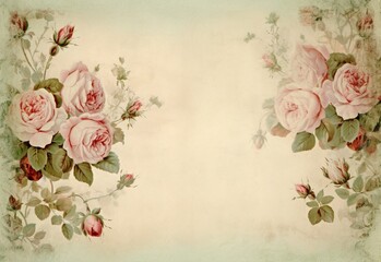 vintage background with flowers Generating By AI Technology
