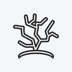 Icon Coral Reefs. suitable for education symbol. line style. simple design editable. design template vector. simple illustration