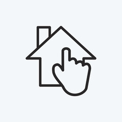 Icon Smart Home. suitable for education symbol. line style. simple design editable. design template vector. simple illustration