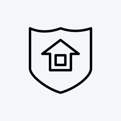 Fototapeta premium Icon Insurance. suitable for education symbol. line style. simple design editable. design template vector. simple illustration