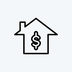 Icon Home Loan. suitable for education symbol. line style. simple design editable. design template vector. simple illustration