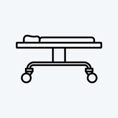 Icon Stretcher. suitable for education symbol. line style. simple design editable. design template vector. simple illustration