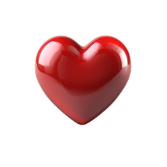 Fototapeta premium Red glossy heart isolated on transparent background