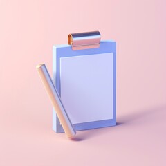 cecklist isolated on one color background. 3d rendering - generative ai