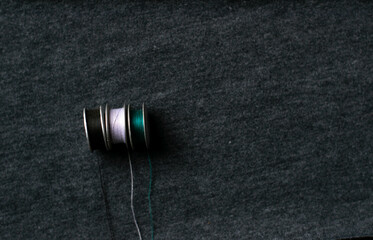 spools of metallic colored threads