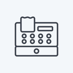 Icon Cash Register. suitable for Business symbol. line style. simple design editable. design template vector. simple symbol illustration