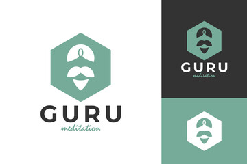 Spiritual Guru Meditation Aura Energy Logo Design - obrazy, fototapety, plakaty