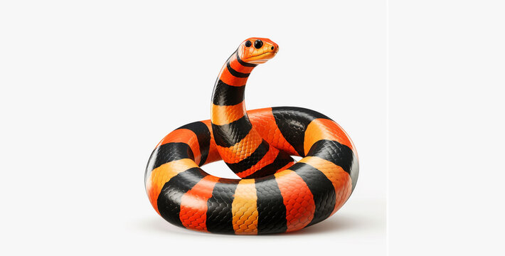 photo realistic halloween inflatable snake, snake on white background