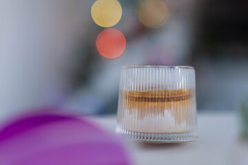  Coffee Menu called Dirty Coffee a Glass of Ristretto Coffee shot on Cold Milk