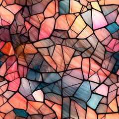 Stained Glass Digital Paper, Seamless Pattern, Digital Paper Texture, Texture Background. Generative Ai