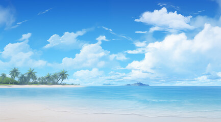 Fototapeta na wymiar View of sandy beach, relaxing