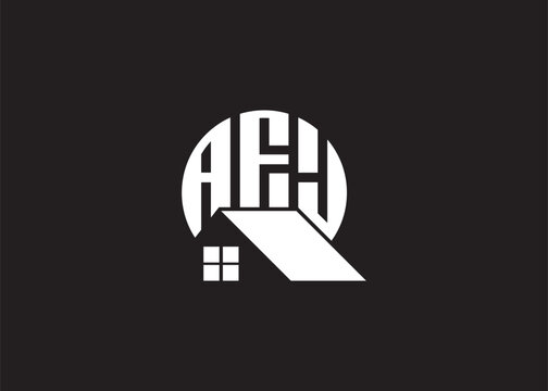 Real Estate Letter AFJ Monogram Vector Logo.Home Or Building Shape AFJ Logo