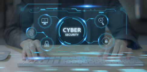 Cyber security concept. Professionals use artificial intelligence AI and techniques to protect...