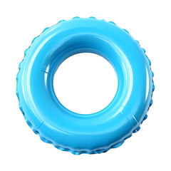 Blue inflatable ring or swimming ring isolated on transparent background