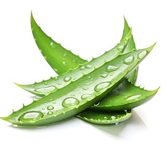 Aloe Vera very useful herbal medicine for skin treatment and use in spa for skin care, herb in nature, on white background.
