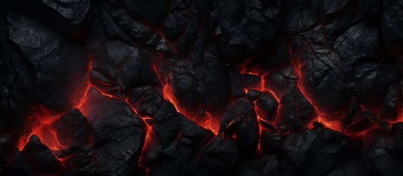 Molten lava texture background Ground hot lava Burning coals, crack surface Abstract nature pattern, glow faded flame 3D Render Illustration.AI Generative 
