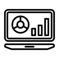 Laptop icon, line icon style