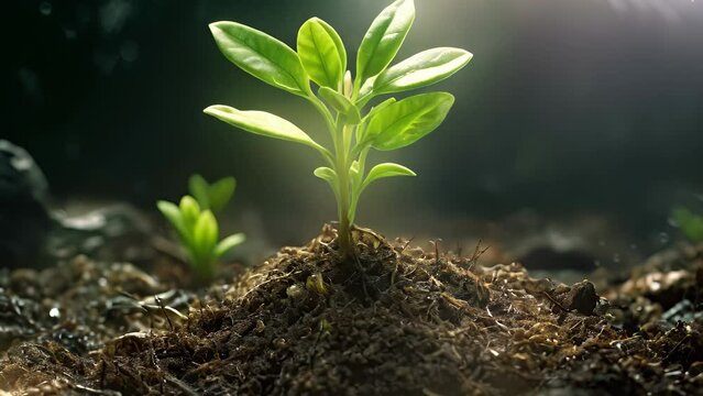 A sprouting seedling delicate and fragile with the potential to develop into a glorious tree and bring everlasting life to its surroundings. .