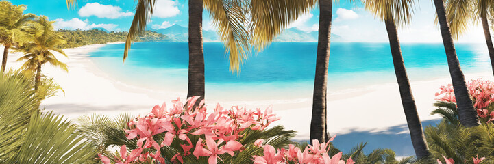 Sun-kissed sands and swaying coconut trees