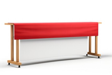 blank advertising board with red headline on white background 