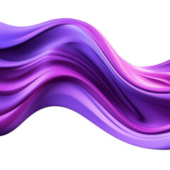 Purple fluid abstract 3D gradient illustration isolated on transparent background