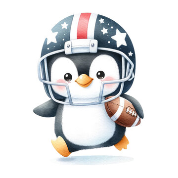 super bowl american football cute penguin clipart