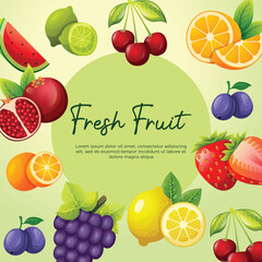 Fruit background in realistic style