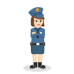 Policewoman officer and property design character on white background