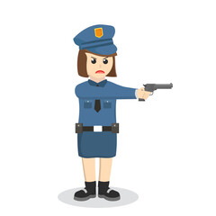 Policewoman With Gun design character on white background