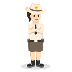 sherif woman standing design character on white background