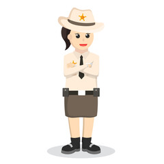 sherif woman standing design character on white background