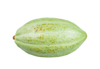 Green Cocoa isolated on white background.