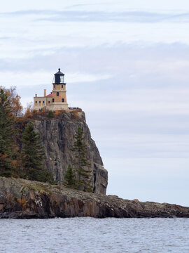 Split Rock Lighthouse on a Rocky Cliff Overlooking Lake Superior