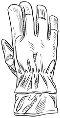 ski gloves handdrawn illustration